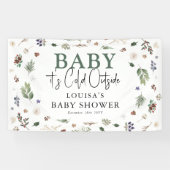 Baby Het is koude buitenste winterfolieBaby shower Spandoek (Horizontaal)