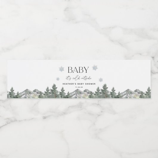 Baby Het is koude buitenste winterse Baby shower F Waterfles Etiket (Enkel label)