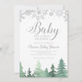 Baby het is koude buitenwinterbomen kaart (Voorkant)