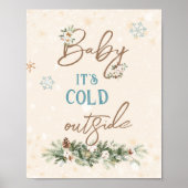 Baby Het is koude buitenwinterse Cozy Living Room  Poster (Voorkant)