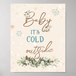 Baby Het is koude buitenwinterse Cozy Living Room  Poster
