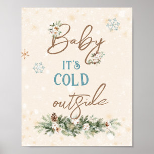 Baby Het is koude buitenwinterse Cozy Living Room  Poster