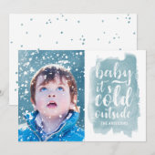 Baby Het is koude foto buiten feestdag Feestdagenkaart (Voorkant / Achterkant)