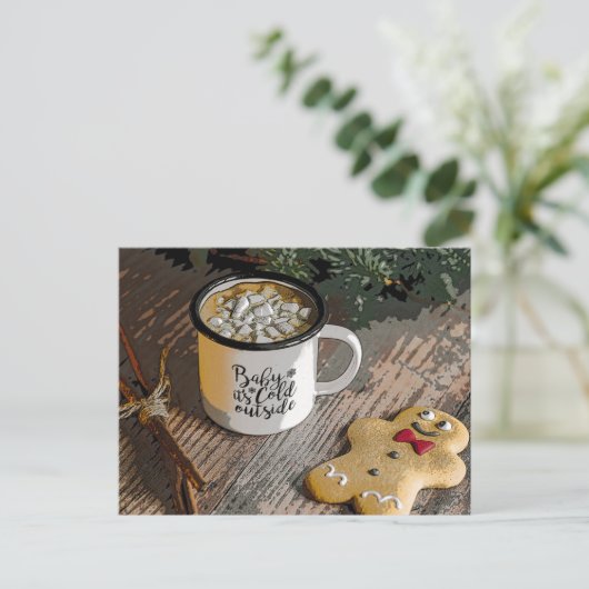 Baby Het is koude kerst. Briefkaart (Staand voorkant)