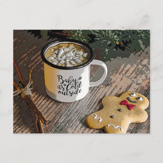 Baby Het is koude kerst. Briefkaart (Voorkant)