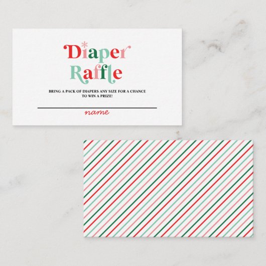 Baby het is Koude Retro Baby shower Luier Raffle Informatiekaartje (Voorkant / Achterkant)