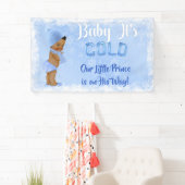 Baby Het is koude sneeuwvlok Icy Blue etnische jon Spandoek (Insitu)