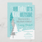 Baby Het is Koude Uitnodiging Buiten Baby shower (Voorkant / Achterkant)