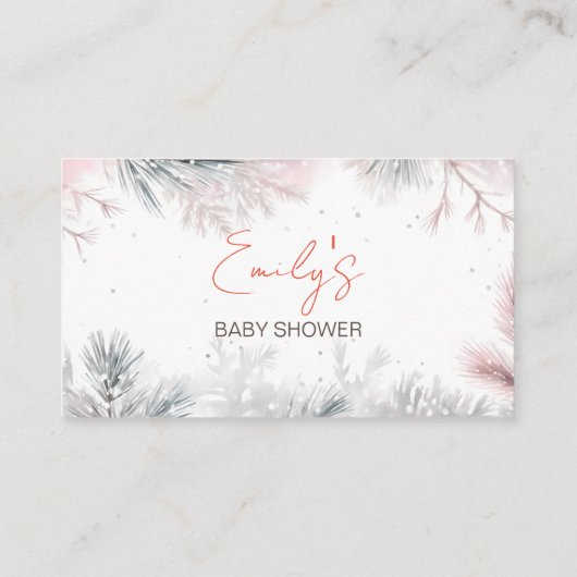 Baby Het is koude winter baby shower luier loterij Informatiekaartje (Achterkant)