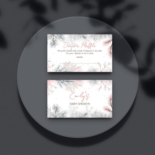 Baby Het is koude winter baby shower luier loterij Informatiekaartje