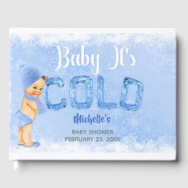 Baby Het Is Koude Winter Sneeuwvlok Blauw Jongensb Gastenboek