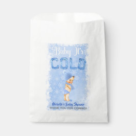 Baby Het Is Koude Winter Sneeuwvlok Blauw Jongensf Bedankzakje