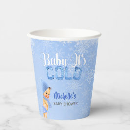 Baby Het Is Koude Winter Sneeuwvlok Blauwe Jongens Papieren Bekers