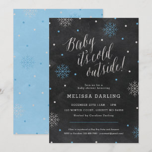 Baby Het is Koude Winterkarton Blauw Baby shower Kaart