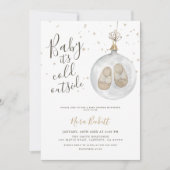 Baby het koud is buiten het winterBaby shower Kaart (Voorkant)