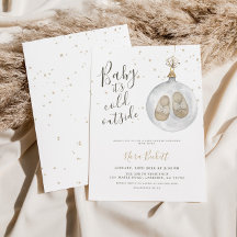 Baby het koud is buiten het winterBaby shower