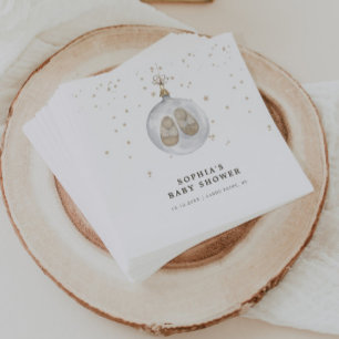Baby het koud is buiten het winterBaby shower Servet