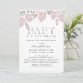 Baby Het Koud Roze Pine Cone Drive-by Baby shower Kaart (Staand voorkant)