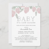 Baby Het Koud Roze Pine Cone Drive-by Baby shower Kaart (Voorkant)