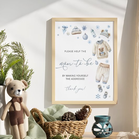 Baby Het koude Baby shower adresseert een envelop Poster