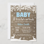Baby het koude Baby shower buiten het Deer Winter  Kaart (Voorkant)