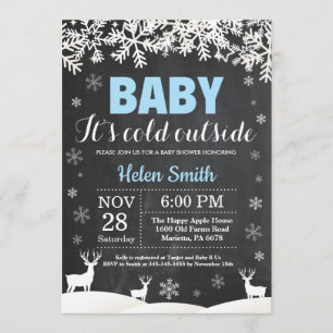 Baby het koude Baby shower buiten het Deer Winter  Kaart