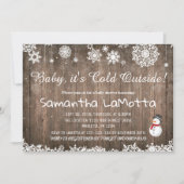 Baby Het koude Baby shower van de sneeuwpop buiten Kaart (Voorkant)