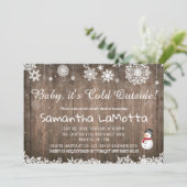 Baby Het koude Baby shower van de sneeuwpop buiten Kaart (Staand voorkant)