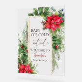 Baby Het koude buiten Baby shower welkom Acryl Bord (Hoek)