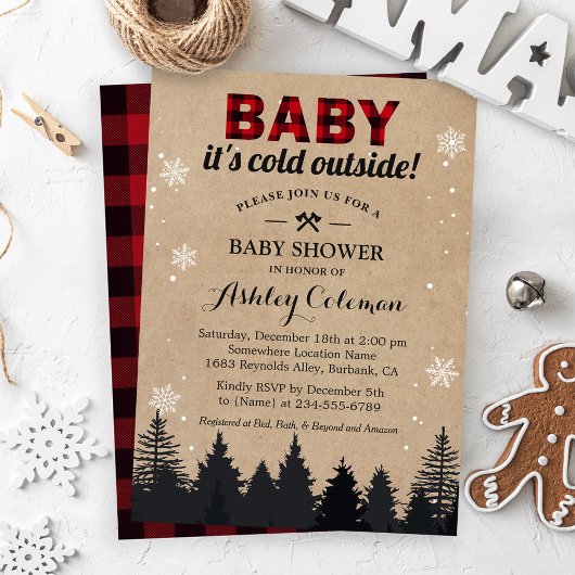 Baby het Koude buiten het Baby shower van de Lumbe Kaart