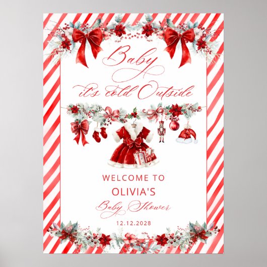Baby Het koude buitenmeisje Baby shower Welkom Poster (Voorkant)