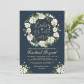 Baby het koude buitenste Baby shower van de Floral Kaart (Staand voorkant)