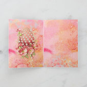 BABY HET SNELLERE BUNNEN IN PINKSPARKELS FEESTDAGEN KAART (Binnen)