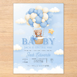 Baby-hete-luchtballon Waterverf Shower Kunst Acryl Uitnodigingen