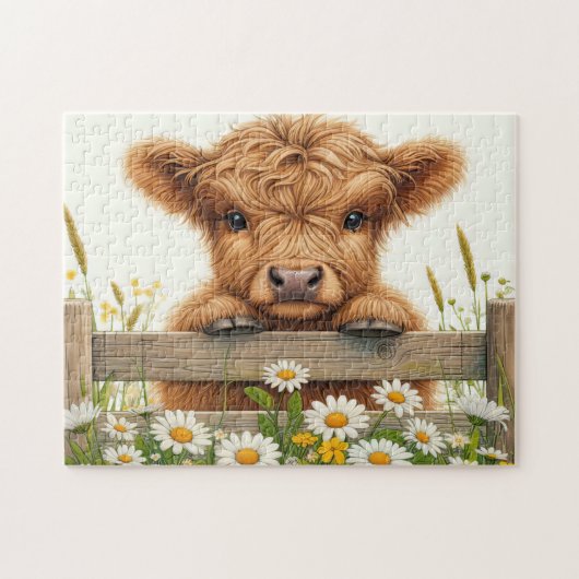 Baby Highland Cow Legpuzzel (Horizontaal)