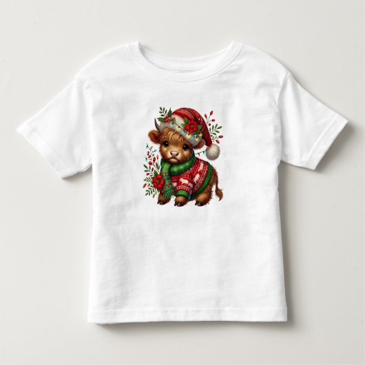 Baby Highland Kerst Koe  Kinder Shirts (Voorkant)
