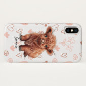 Baby Highland Koe Aangepaste naam Case-Mate iPhone Case (Achterkant (horizontaal))