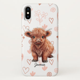 Baby Highland Koe Aangepaste naam Case-Mate iPhone Case