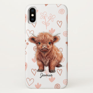 Baby Highland Koe Aangepaste naam Case-Mate iPhone Case