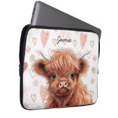 Baby Highland Koe Aangepaste naam Laptop Sleeve (Voorkant Rechts)