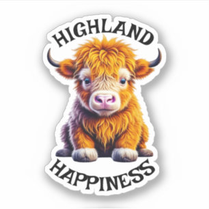 Baby Highland Koe Adorable Ai Kunst Sticker