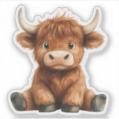 Baby Highland Koe, Hydro Flask Sticker (Voorkant)