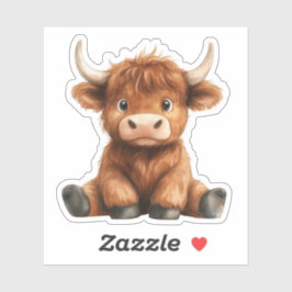 Baby Highland Koe, Hydro Flask Sticker