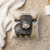 Baby Highland Koe Neutral gepersonaliseerd Kussen (Deken)