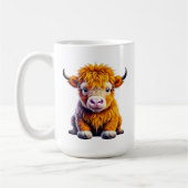 Baby Highland Koe Schattige AI Art Koffiemok (Links)