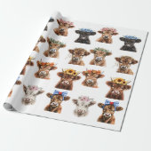 Baby Highland Koeien Douche Verjaardag Cadeaupapier (Uitgerold)