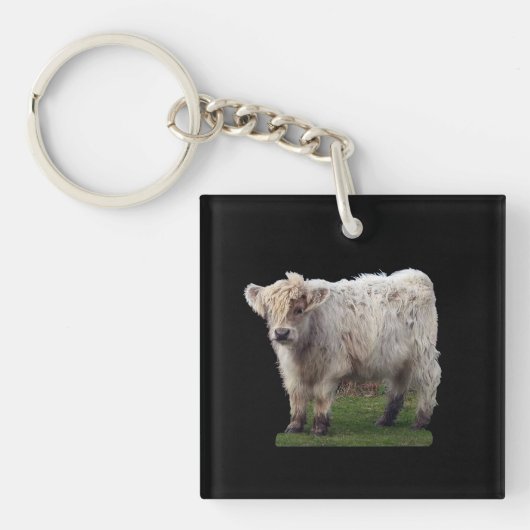 Baby Highland "Moo" Koe Sleutelhanger (Voorkant)