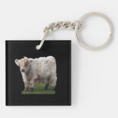 Baby Highland "Moo" Koe Sleutelhanger (Achterkant)