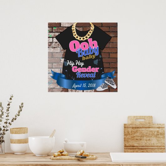 Baby-Hip Hop Genderfeest Teken Poster (Keuken)