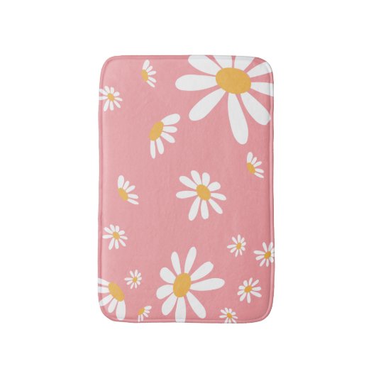 Baby Hippie Pink Daisy Bath Mat (Voorkant Verticaal)